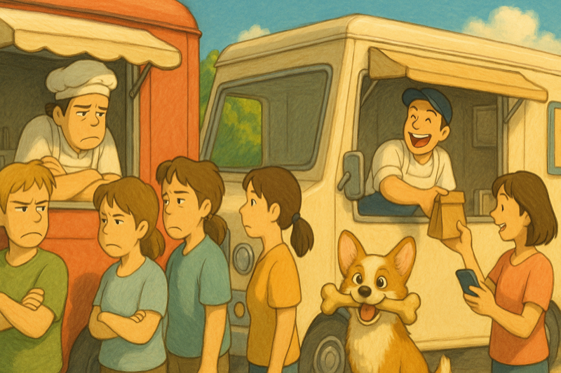 Customers waiting in line vs ordering ahead