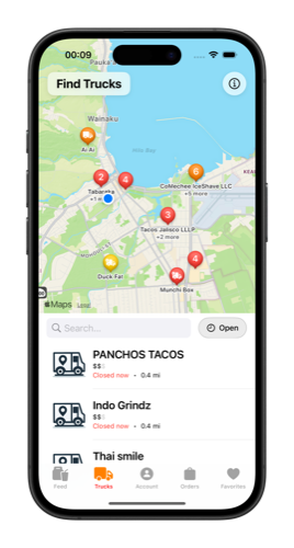 EetEet map showing food trucks nearby